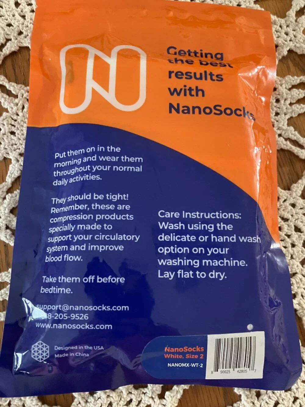 New Adult Size 2 White NanoSocks NANOMX-WT-2 – Compression Product